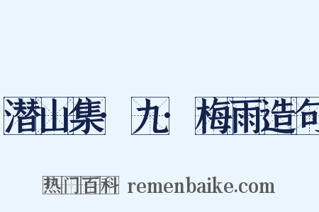 潜山集·九·梅雨造句是什么意思的图片